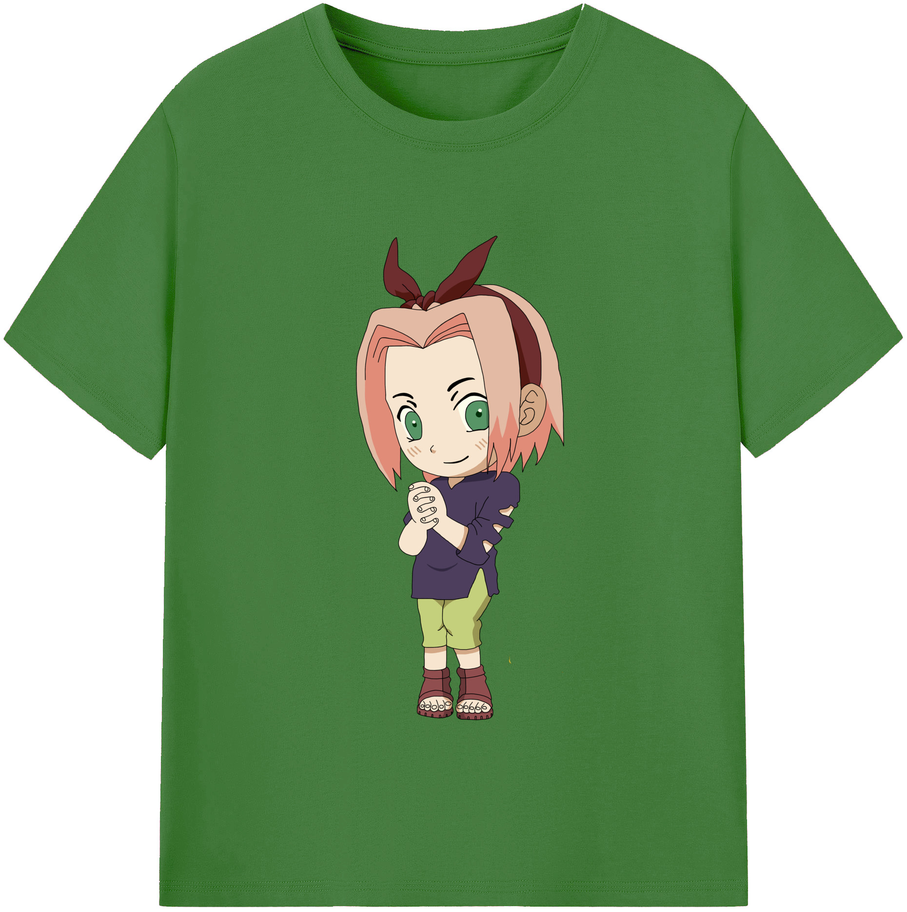 （画像用） NARUTO -ナルト- 春野サクラ Haruno Sakura レディースカジュアルプリントTシャツ（綿100％）